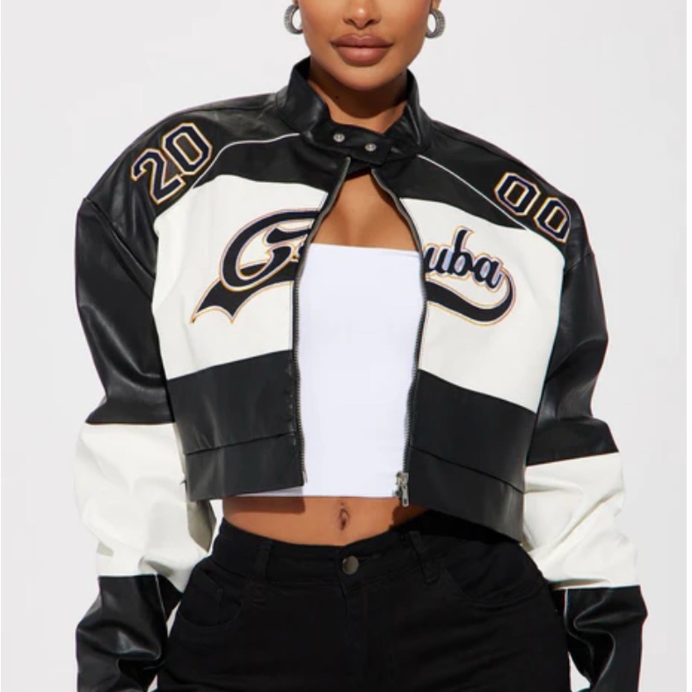 Fashion Nova Black and White Varsity Jacket